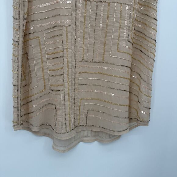 Guess Blush Beaded Sequin Tank Top Y2k Style Size Small - Picture 3 of 10